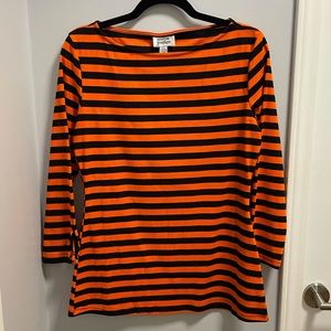 Unique Vintage Black & Orange 3/4 length Sleeve Halloween Shirt